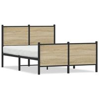 estructura de cama sin colchon metal roble sonoma 120x200 cm vidaxl