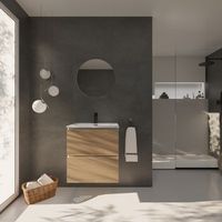 conjunto de bano yinu  60 cm blanco - solomon  dos cajones  lavabo empotrado  mueble montado  no incluye espejo  alday
