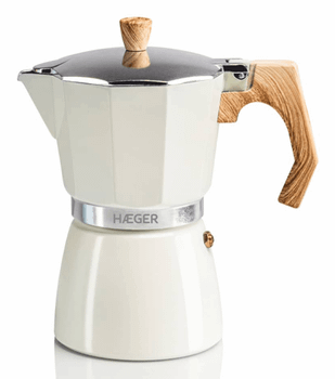 HAEGER CAFETERA ITALIANA MOKA POT 6 BEIGE