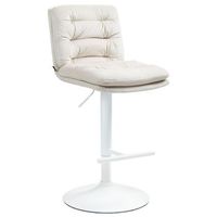 taburete de bar damar en terciopelo crema 56x42x94 cm clp