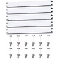 colgar cuadros sin agujeros pack 9 metros eurohang guias aluminio blanco mate 150 cm con 12 colgadores rm nylon clips tapas tornillos