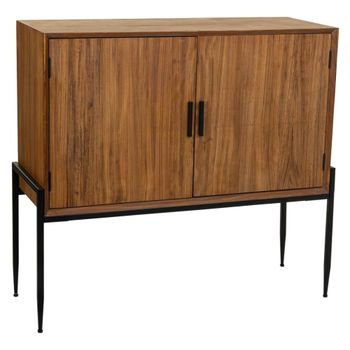 Aparador de madera y metal marrón 110x40x99h cm