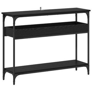 Mesa Consola Roble Negro 100 X 29 X 75 Cm Madera De Ingeniería Vidaxl
