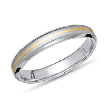 Anillo exclusivo titanio con incrustaciones oro 4 mm ancho