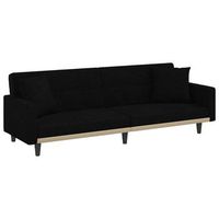 sofa cama con cojines tela negro vidaxl