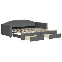 cama para adulto  cama individual  sofa cama nido con cajones tela gris oscuro 90x200 cm
