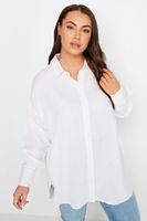yours camisa amplia blanca mezcla de lino mujer curvy y tallas grandes yours