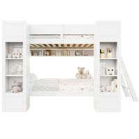 litera infantil 90x200 blanca cama litera con almacenamiento y armarios madera maciza