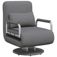 silla giratoria y sofa cama tela gris oscuro vidaxl