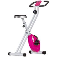 sportnow bicicleta plegable magnetica de 8 niveles con pantalla lcd y asiento ajustable rosa y blanco   aosom espana