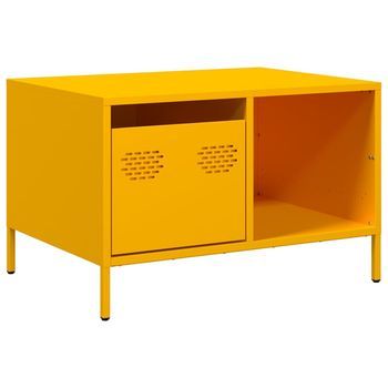 Mesa De Centro Acero Laminado En Frío Amarillo 68,5x50x43,5 Cm Vidaxl