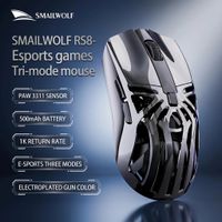 nuevo raton inalambrico smailwolf rs8 2026 bluetooth tres modos para juegos paw3311 1khz diseno de arana para manos grandes