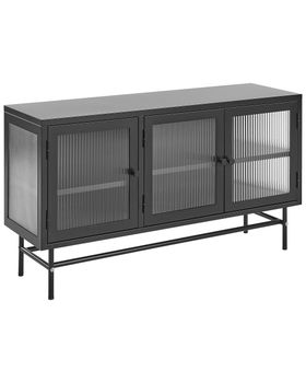 Aparador vitrina  115 cm metal negro