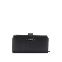 cartera efecto saffiano con letras black taglia unica