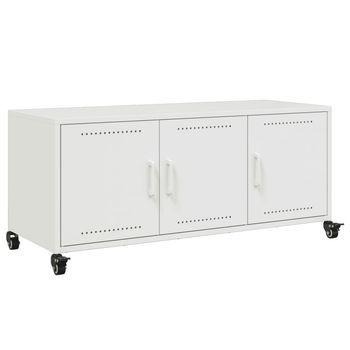 Mueble Para Tv | Mueble De Salón | Gabinete De Tv Acero Laminado En Frío Blanco 100,5x39x43,5 Cm