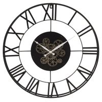 reloj de pared perpetuo con engranajes de acero negro d 70 cm