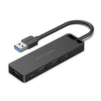 docking usb 30 vention chvbb 3xusb microusb pd lector tarjetas negro 15cm