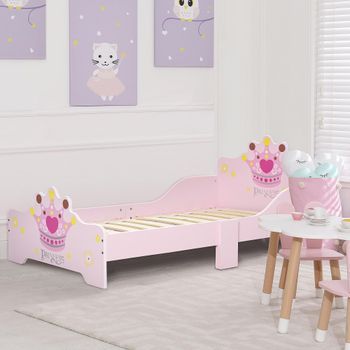 Cama Para Niños De +3 Años 143x73x60 Cm Rosa Homcom