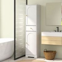 columna de bano de melamina de madera homcom 40x295x170 cm blanco