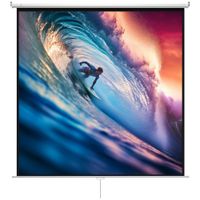 homcom pantalla de proyector manual 120 pulgadas pantalla de proyeccion portatil formato 11 para interior y exterior cine en casa patio 207x207 cm blanco