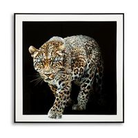 cuadro jaguar sobre lienzo lacado con marco 82x4x82 cm
