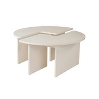 mesa baja de madera moira 90 x 90 x 41 cm - madera blanca