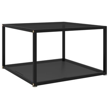 Mesa De Centro Negra Vidrio Templado 60x60x35 Cm Vidaxl