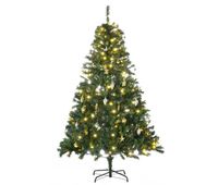 homcom arbol de navidad con luces led arbol artificial 180 cm con 745 ramas bolas adornos y soporte de metal o112x180 cm verde