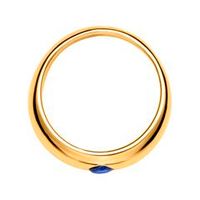 anillo de bautizo de oro amarillo pulido 8k con zafiro