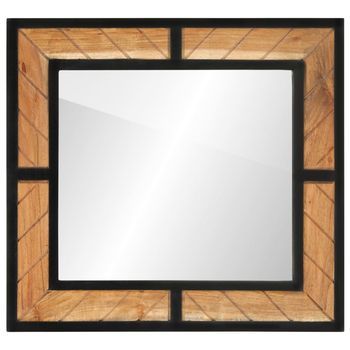 Espejo De Baño De Madera Maciza De Acacia 60x1x55 Cm Vidaxl