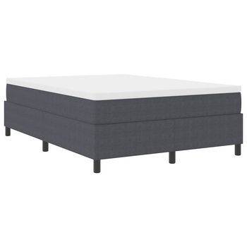Cama Tipo Box Spring Gris Oscuro Y 160 X 200 Cm Tela De Pana Vidaxl