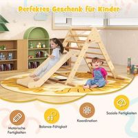 juego de triangulos pikler triangulo de escalada plegable con tobogan y barras de madera maciza de haya natural