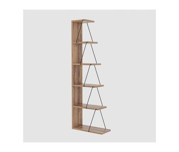 Estantería de esquina 6 estantes decoración de pino y negro h150 cm - tlos