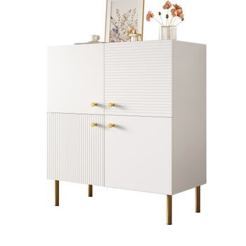 Aparador - Mueble De Almacenamiento - Mdf - Blanco (80x36x90cm)
