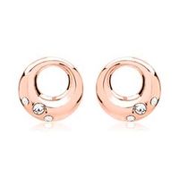 pendientes chapados en oro rosa plata 925 circonita
