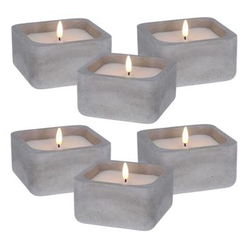 Velas led cuadrarda de cera gris 12x12x6,5cm
