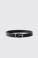 formal belt with metal buckle negro