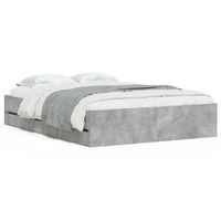 cama matrimonial  cama para adultos  cama con cajones madera ingenieria gris hormigon 135x190 cm