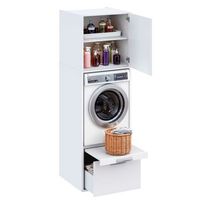 mueble armario para lavadora con mueble alto t-bath 672x208cm blanco esp22 mm
