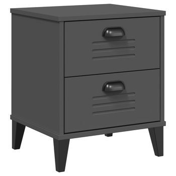 Mesita De Noche | Mesa Auxiliar | Mesilla Viken Madera De Ingeniería Gris Antracita Cfw49327