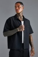camisa recta elastica tecnica negro