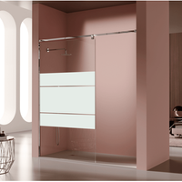 panel fijo de ducha fresh salomon straight cromado  88 - 89 cm cristal serigrafiado