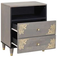 mesita de noche 33x50x62 cm madera - gris
