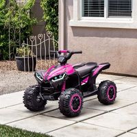 quad electrico para ninos de 3-5 anos 12v con 2 motores rosa homcom