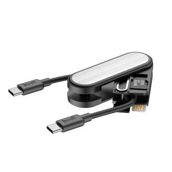 Llaveros Budi CP586 Almacenamiento portátil y cable de carga PD65W Cable Tipo-C a Tipo-C Cable de carga rápida Transmisi