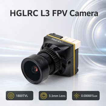 Cámara FPV Analógica HGLRC L3 1800TVL, 5-40V, Super WDR, Lente de 3.3mm, Visión Nocturna de 0.000001Lux para Drones de Carreras FPV