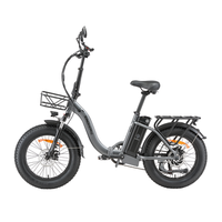 bicicleta electrica plegable sinohon b20 neumaticos anchos de 20 pulgadas 7 velocidades gris