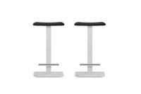 pack 2 taburetes 63 cm  asiento negro estructura blanco