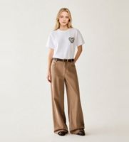 pennyblack para mujer 2621136183200 pantalon ancho grammo marron 40 casual algodon