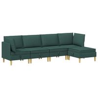 juego de sofa modular con almacenamiento 5 uds verde oscuro vidaxl